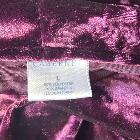 Cabernet Velvet Cowl Neck Top Tunic Burgundy SZ Large Boho Chic Cottage Holiday - Picture 8 of 10